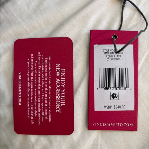 Vince Camuto Baile To Large Black Leather Purse - Picture 7 of 7